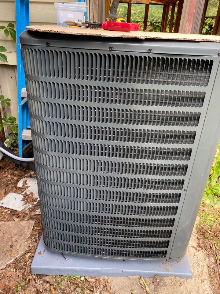 An outdoor AC unit in Evans